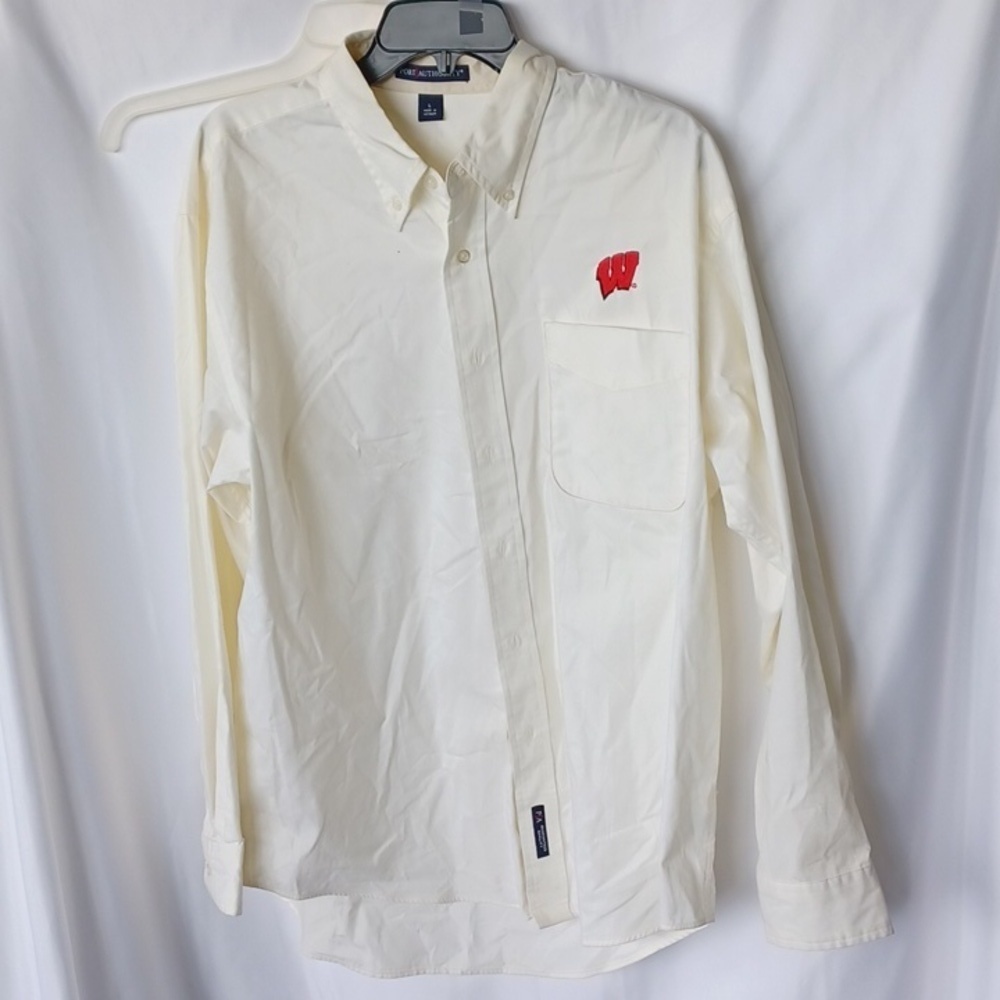 Port Authority Embroidered Cream UW L/S Button Up Shirt, sz L